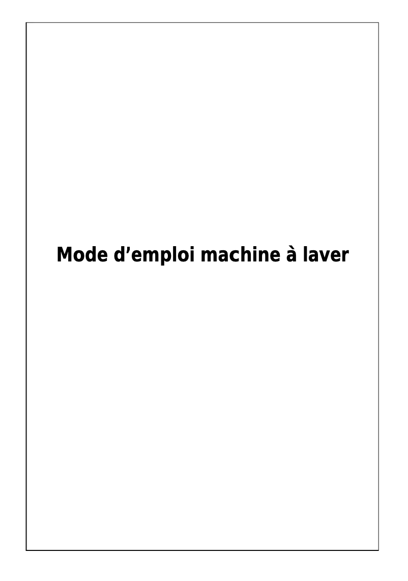 Page n°1 - Manuel utilisateur Welco WE1005FV6