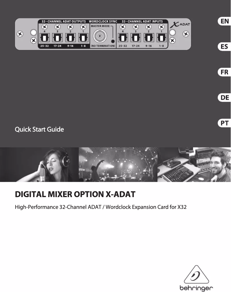 Page n°1 - Manuel utilisateur Behringer X-ADAT
