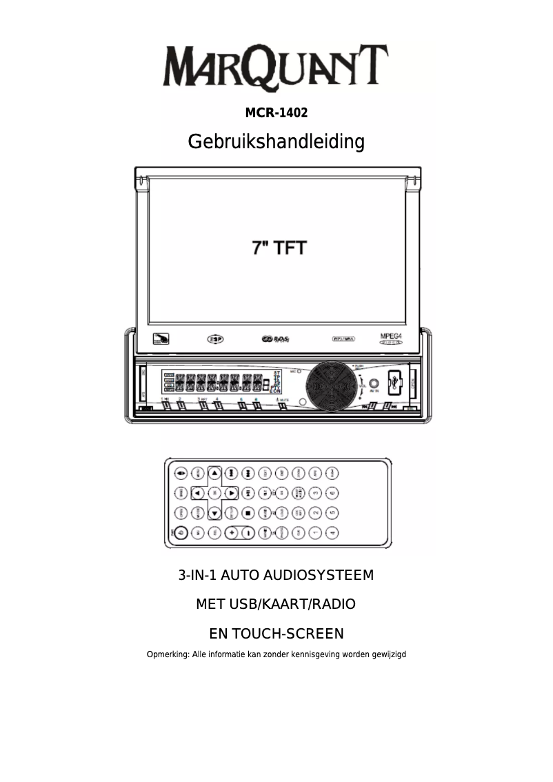 Page 1 de la notice Manuel utilisateur Marquant MCR-1402