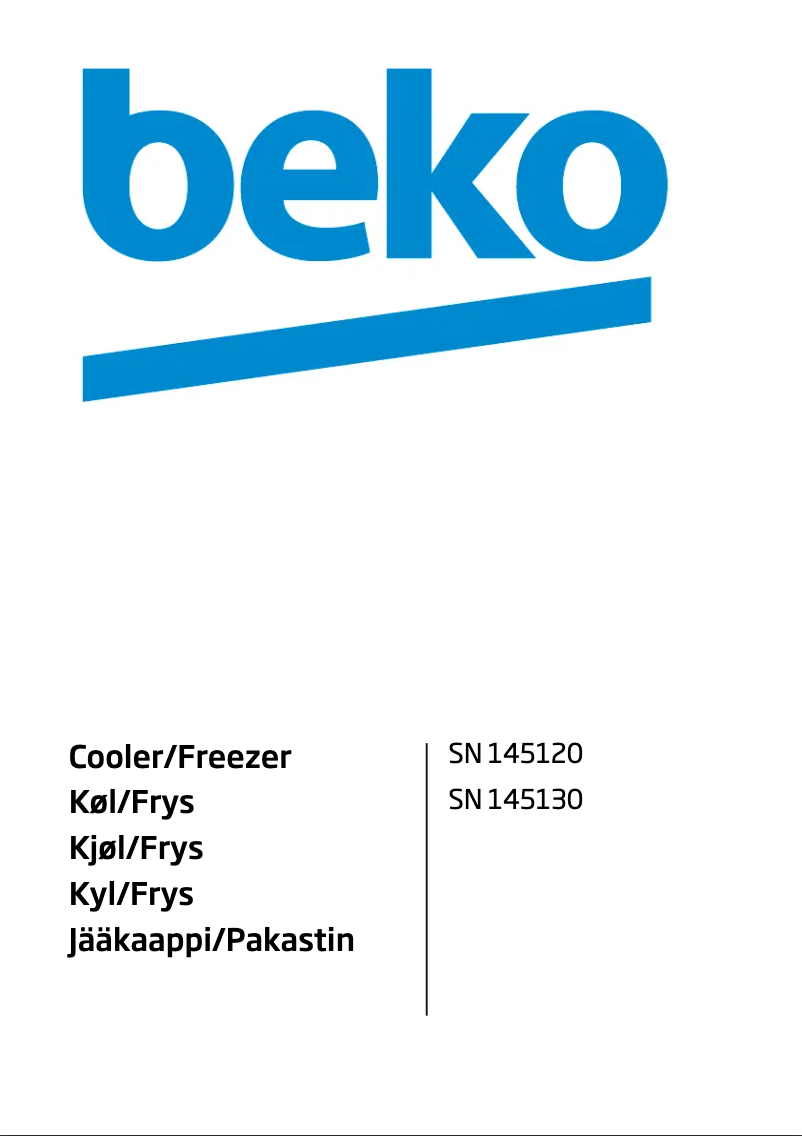 Page 1 de la notice Manuel utilisateur Beko SN 145120