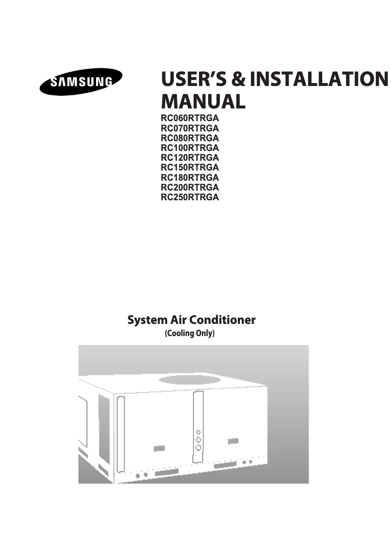 Page 1 de la notice Manuel utilisateur Samsung RC080RTRGA