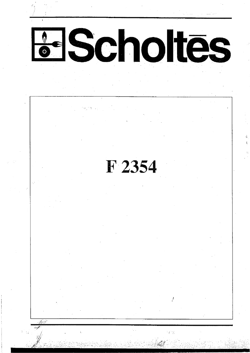 Image de la première page du manuel de l'appareil F 2354