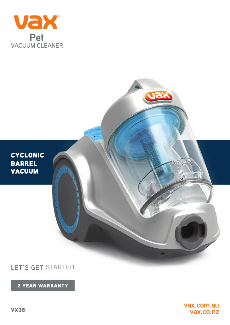 Image de la première page du manuel de l'appareil Pet VX38