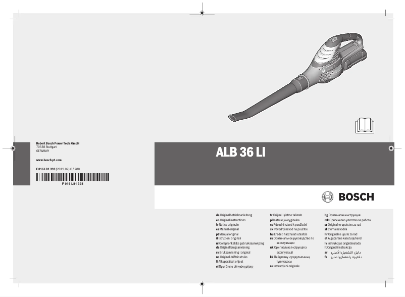 Página 1 del manual Manual de usuario Bosch ALB 36 LI