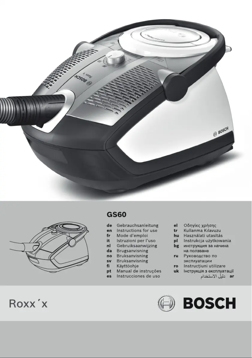 Page 1 de la notice Manuel utilisateur Bosch Relaxx'x ProEnergy BGS51230
