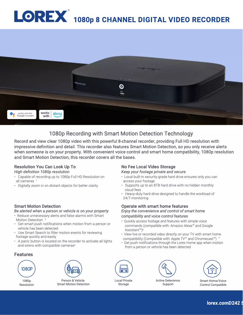 Página 1 del manual Ficha técnica Lorex LBV2531U-C2B