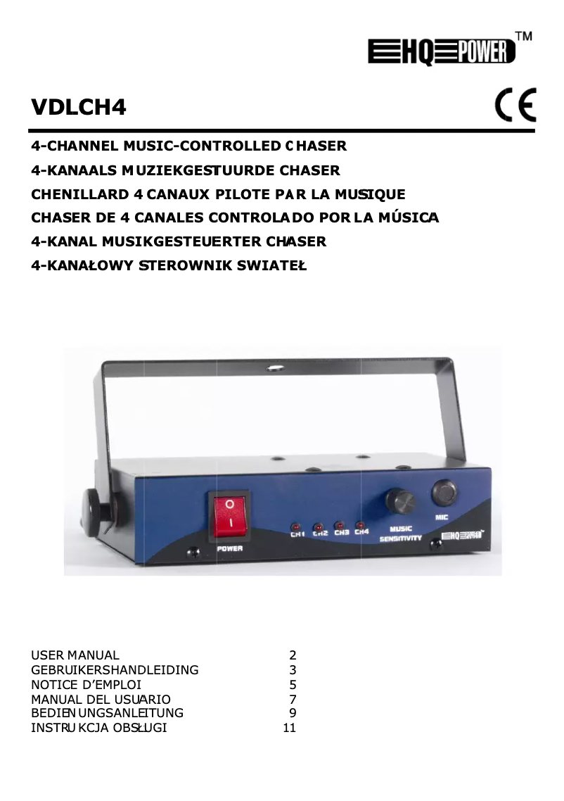 Page 1 de la notice Manuel utilisateur HQ Power VDLCH4