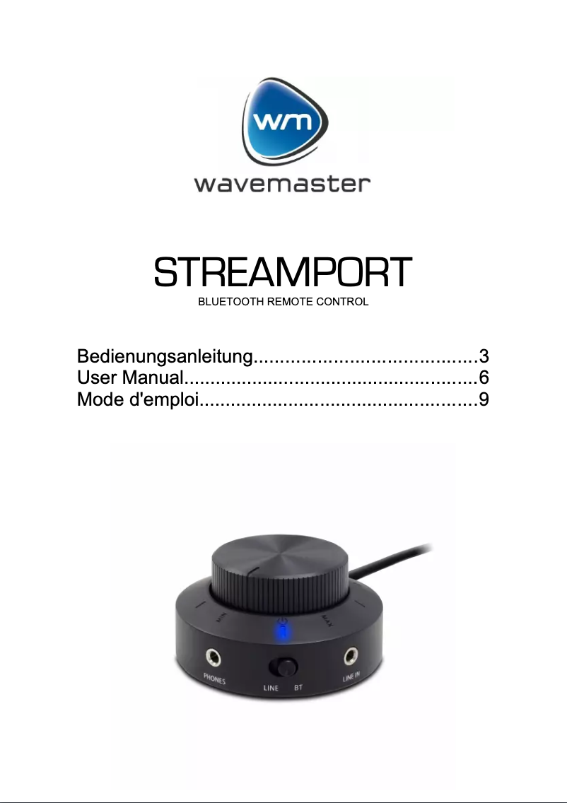 Page 1 de la notice Manuel utilisateur Wavemaster StreamPort