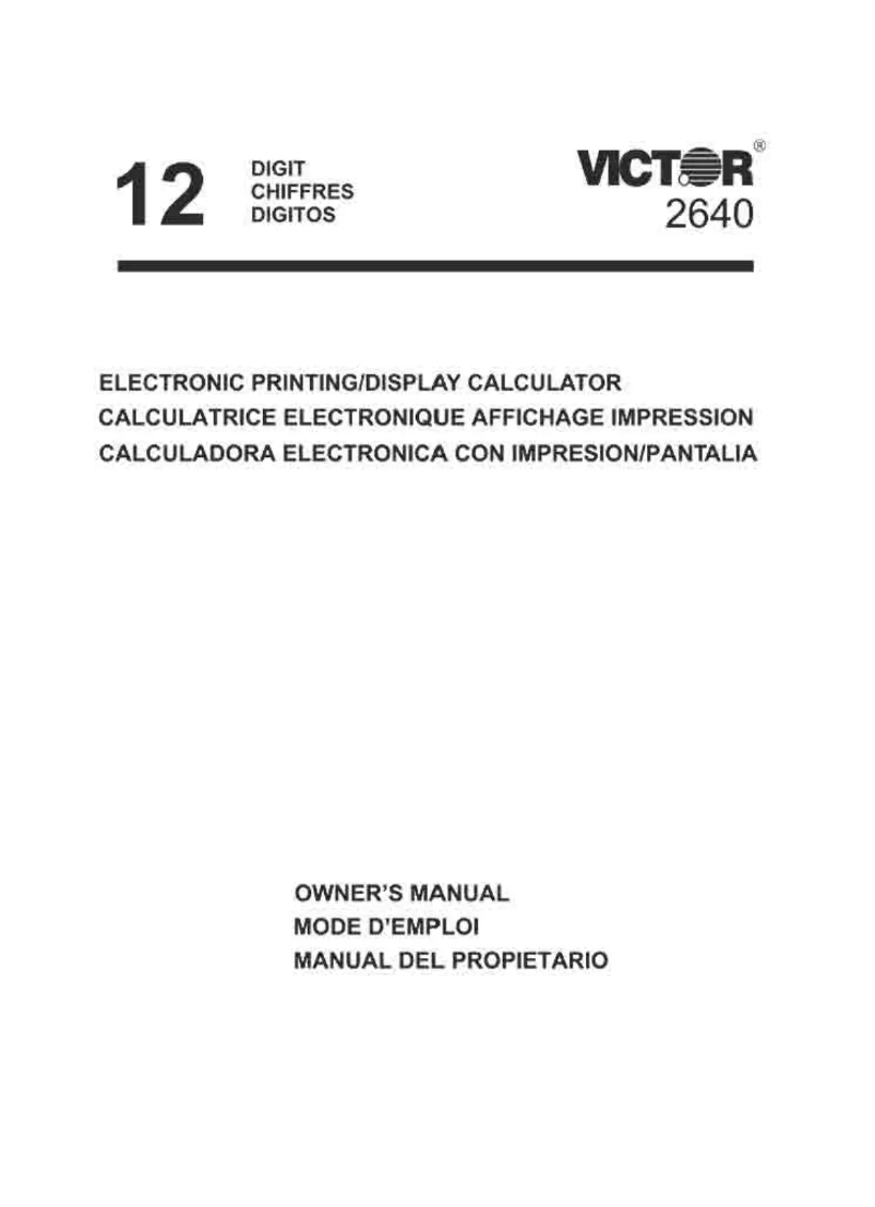 Page n°1 - Manuel utilisateur Victor 2640-2