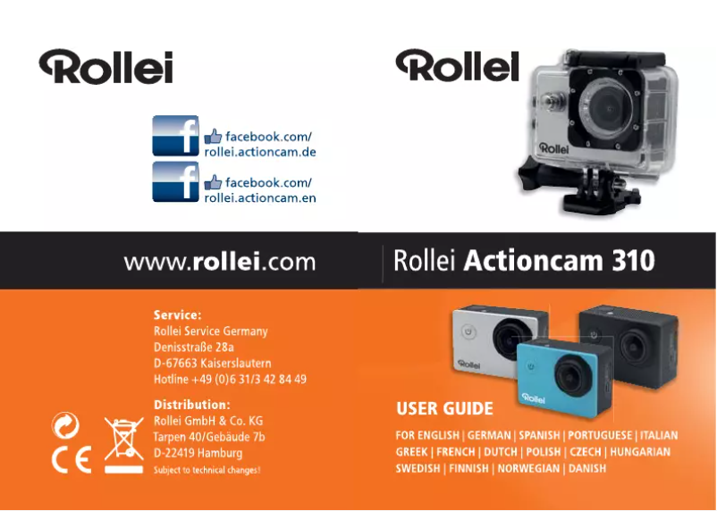 Image de la première page du manuel de l'appareil Actioncam 310
