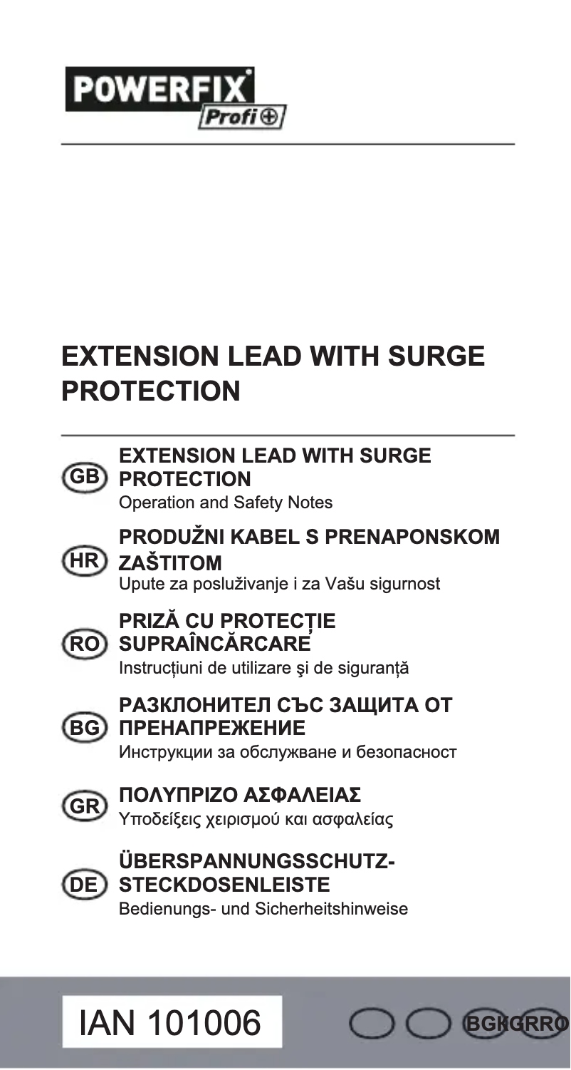 Page n°1 - Manuel utilisateur Powerfix IAN 101006