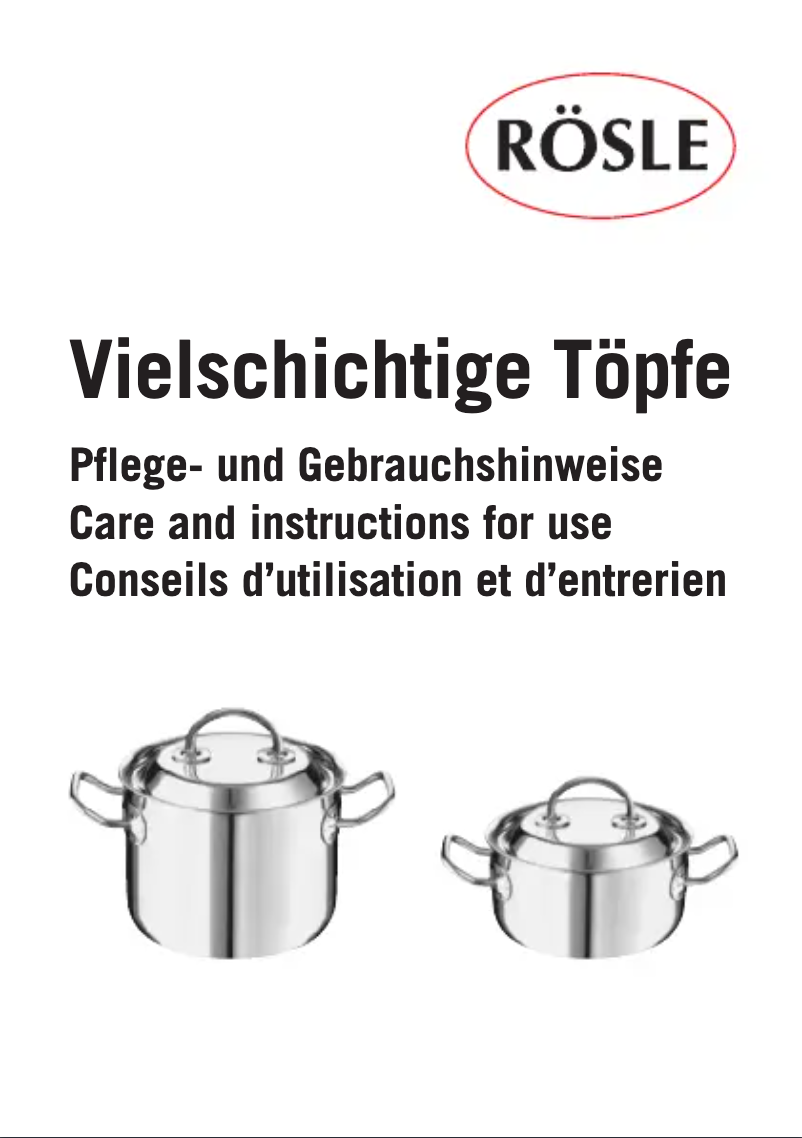 Page n°1 - Manuel utilisateur Rösle 91620