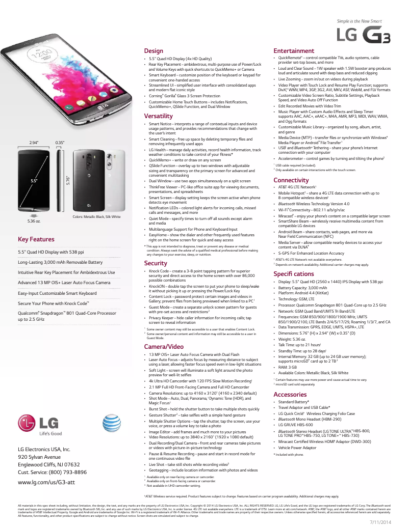 Image de la première page du manuel de l'appareil G3