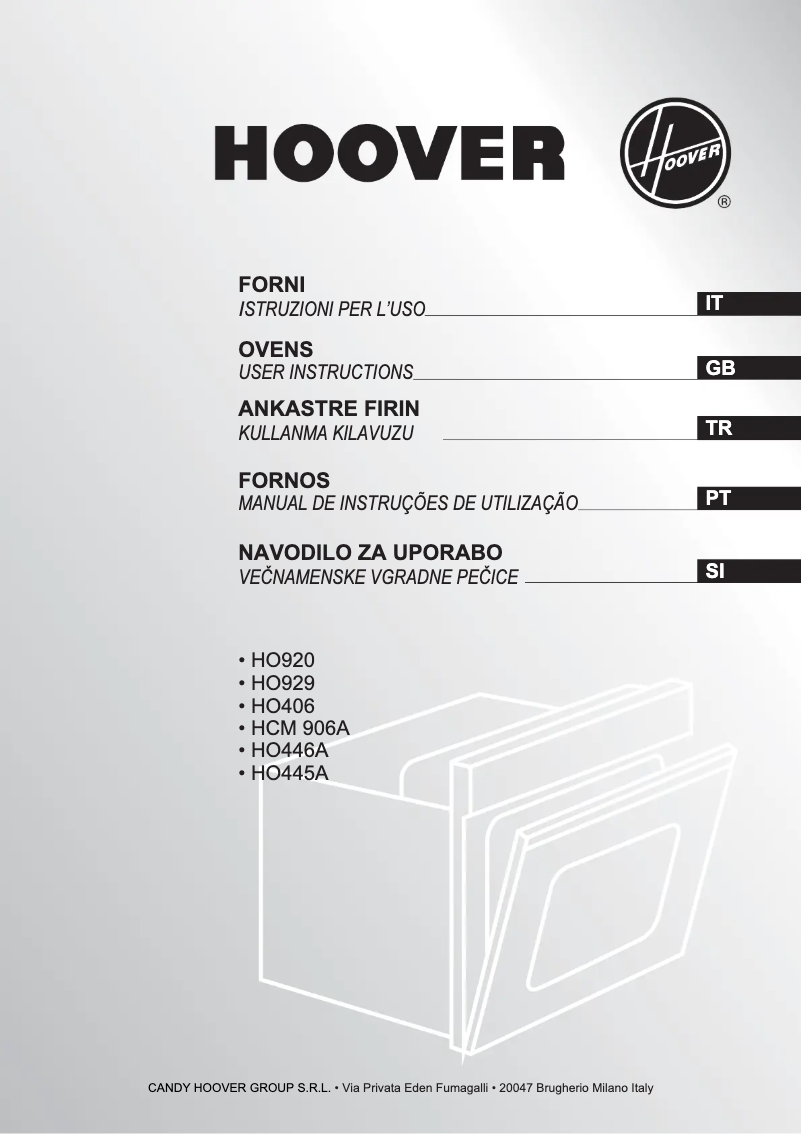 Page n°1 - Manuel utilisateur Hoover HO920/6X