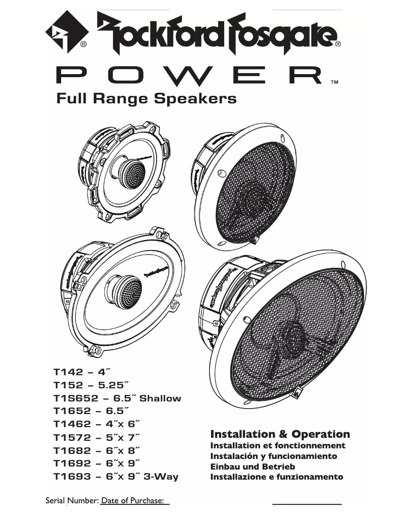 Page n°1 - Mode d'emploi Rockford Fosgate T152