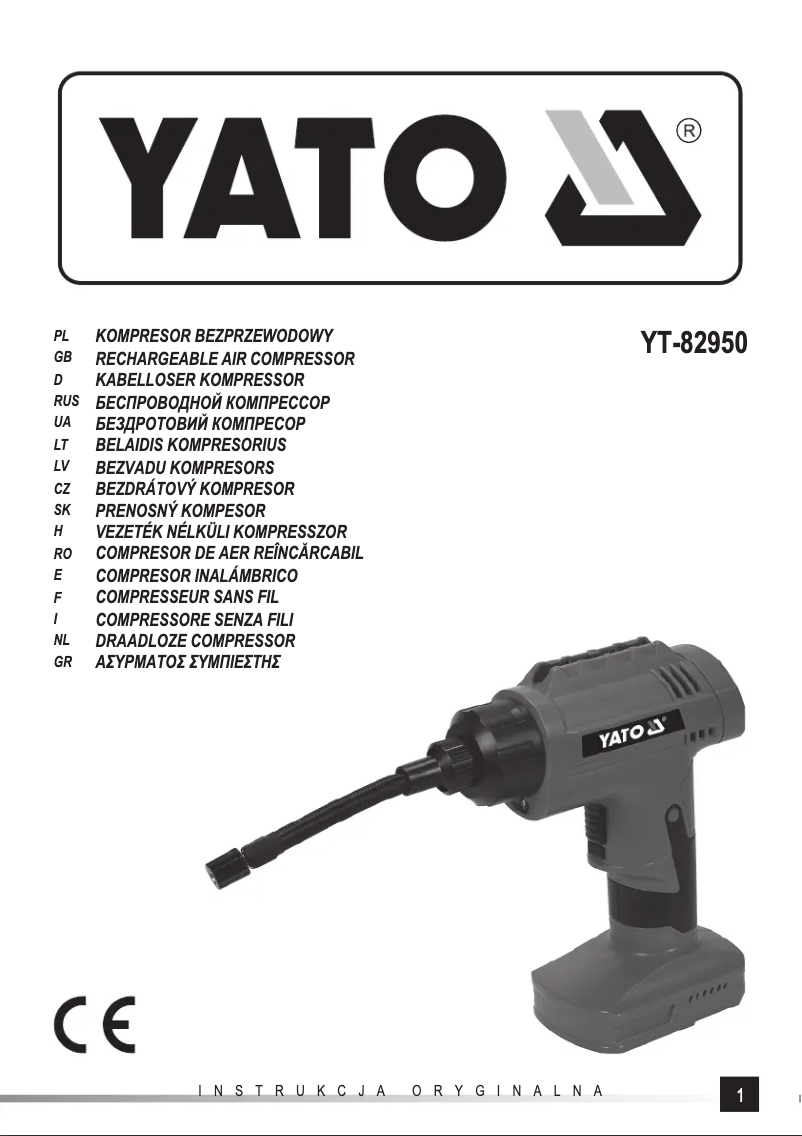 Page n°1 - Manuel utilisateur Yato YT-82950