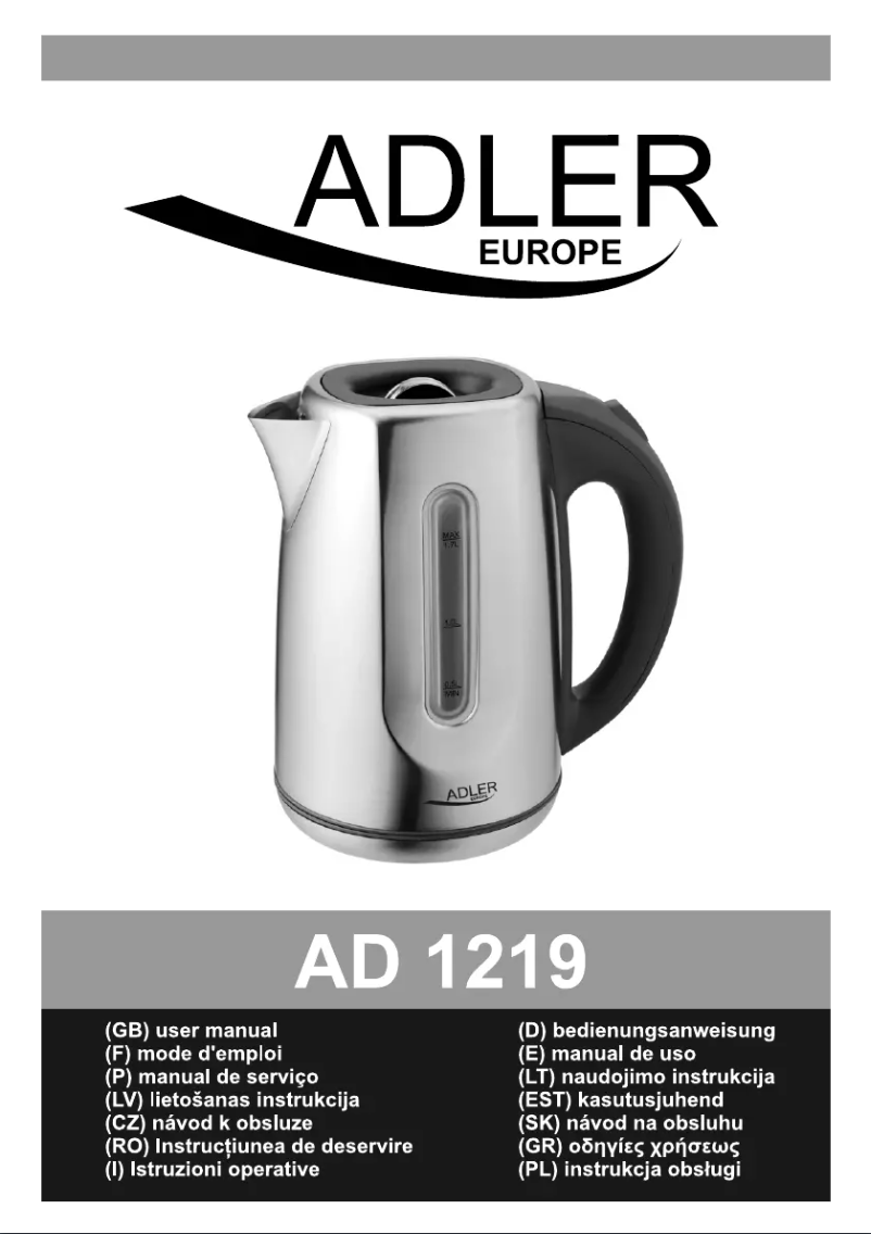 Image de la première page du manuel de l'appareil AD 1219