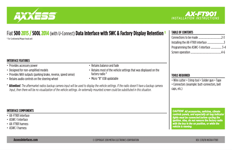 Image de la première page du manuel de l'appareil AX-FT901