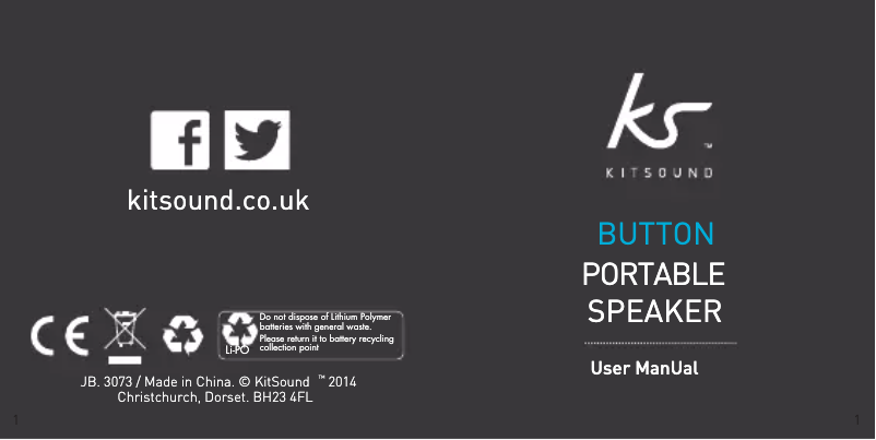 Page 1 de la notice Manuel utilisateur KitSound Button