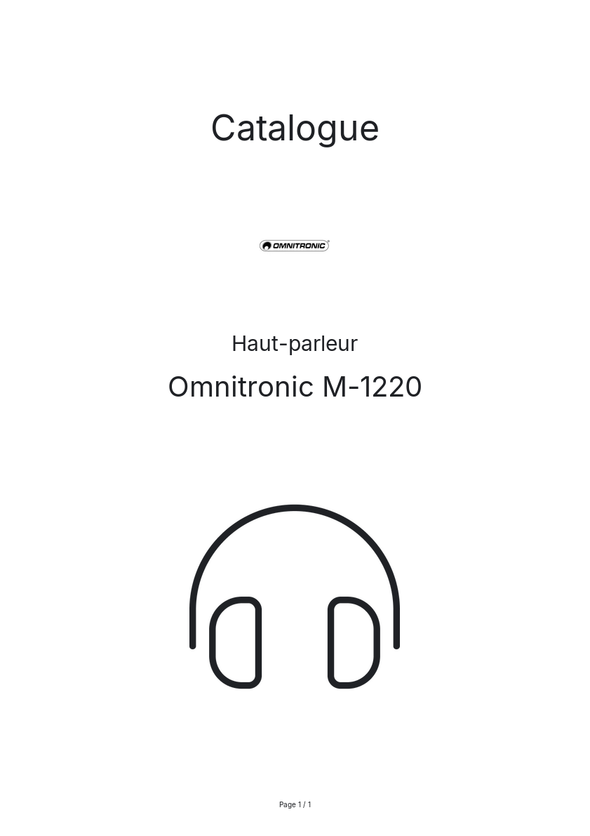Page n°1 - Catalogue Omnitronic M-1220
