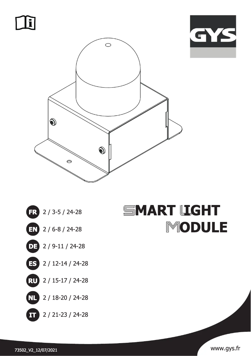Page n°1 - Manuel utilisateur GYS Smart Light Module
