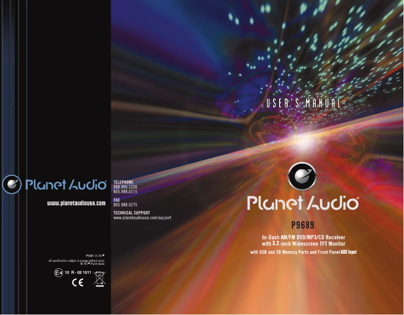 Page n°1 - Manuel utilisateur Planet Audio P9689