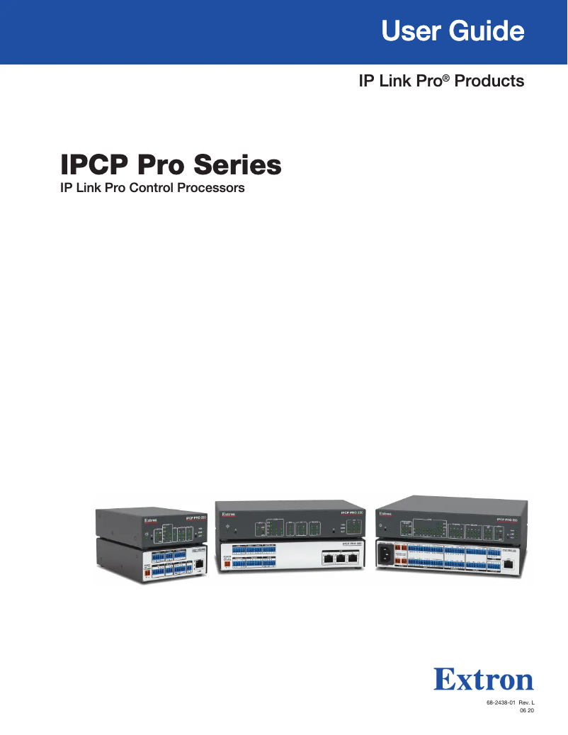 Page 1 de la notice Manuel utilisateur Extron IPCP Pro 350