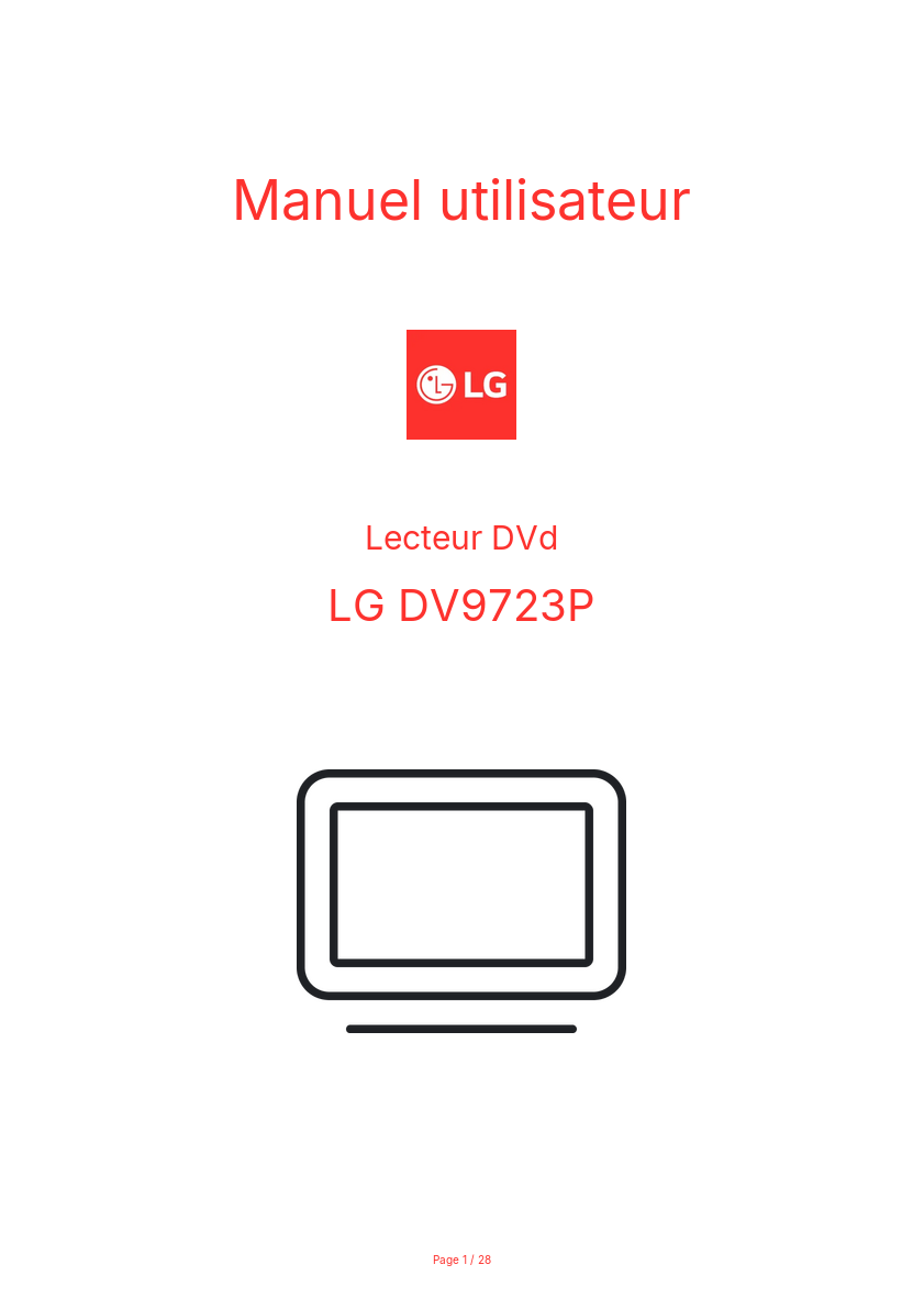Image de la première page du manuel de l'appareil DV9723P