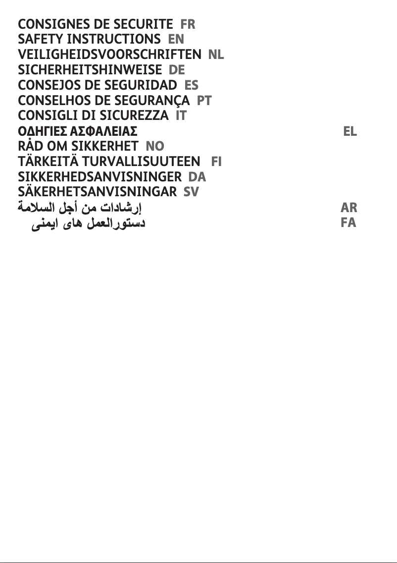 Page n°1 - Instructions de sécurité Tefal Inicio Grill Adjust GC242D
