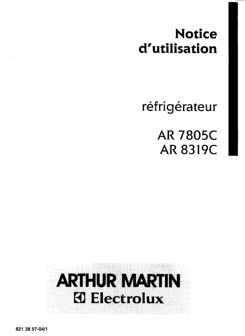 Página 1 del manual Manual de usuario Arthur Martin-Electrolux AR8815C