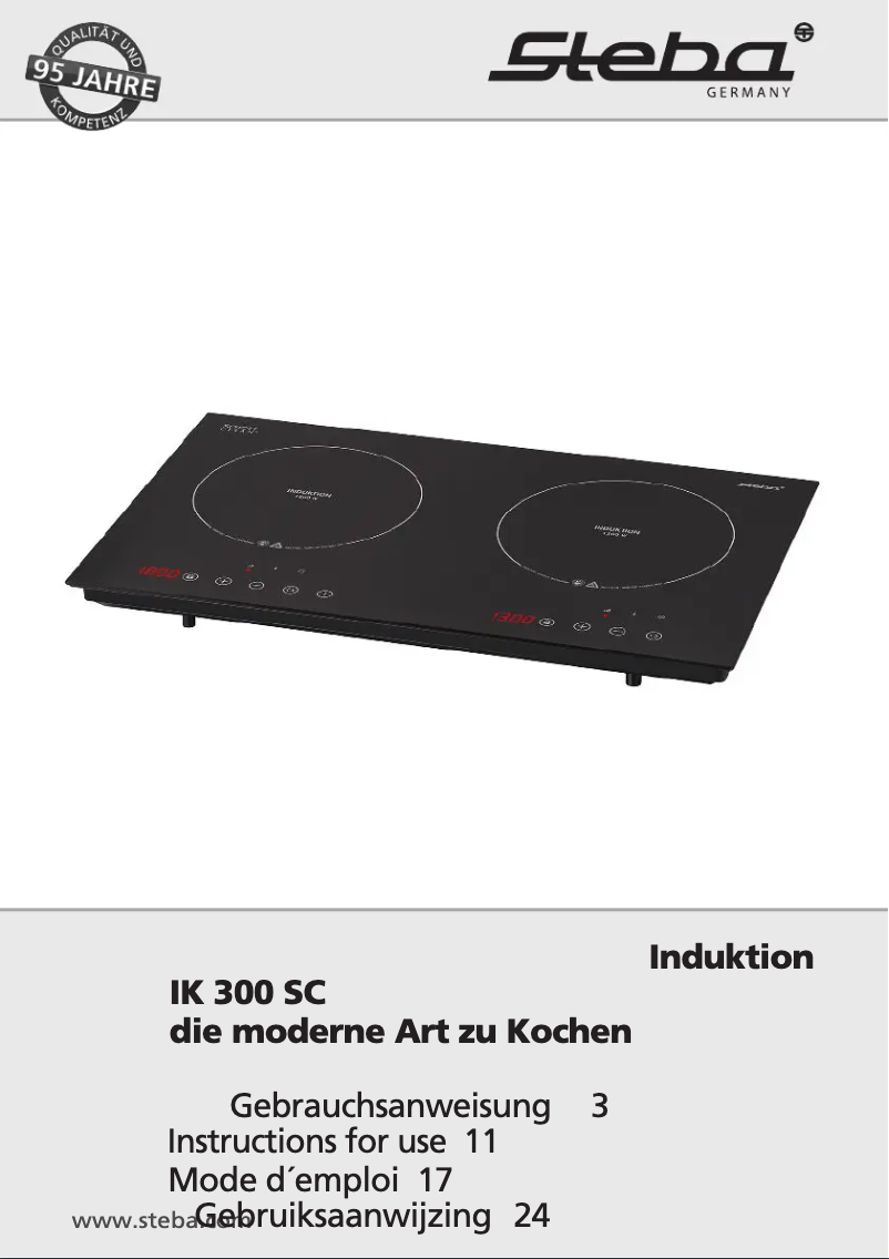 Page 1 de la notice Manuel utilisateur Steba IK 300 SC