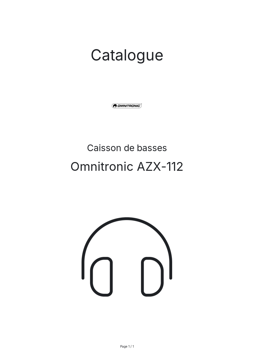 Page n°1 - Catalogue Omnitronic AZX-112