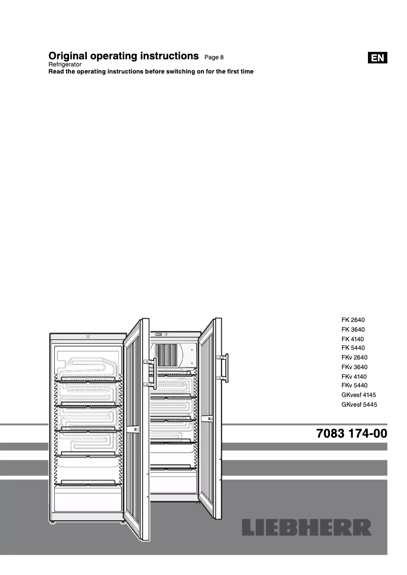 Page 1 de la notice Manuel utilisateur Liebherr FKv 5440