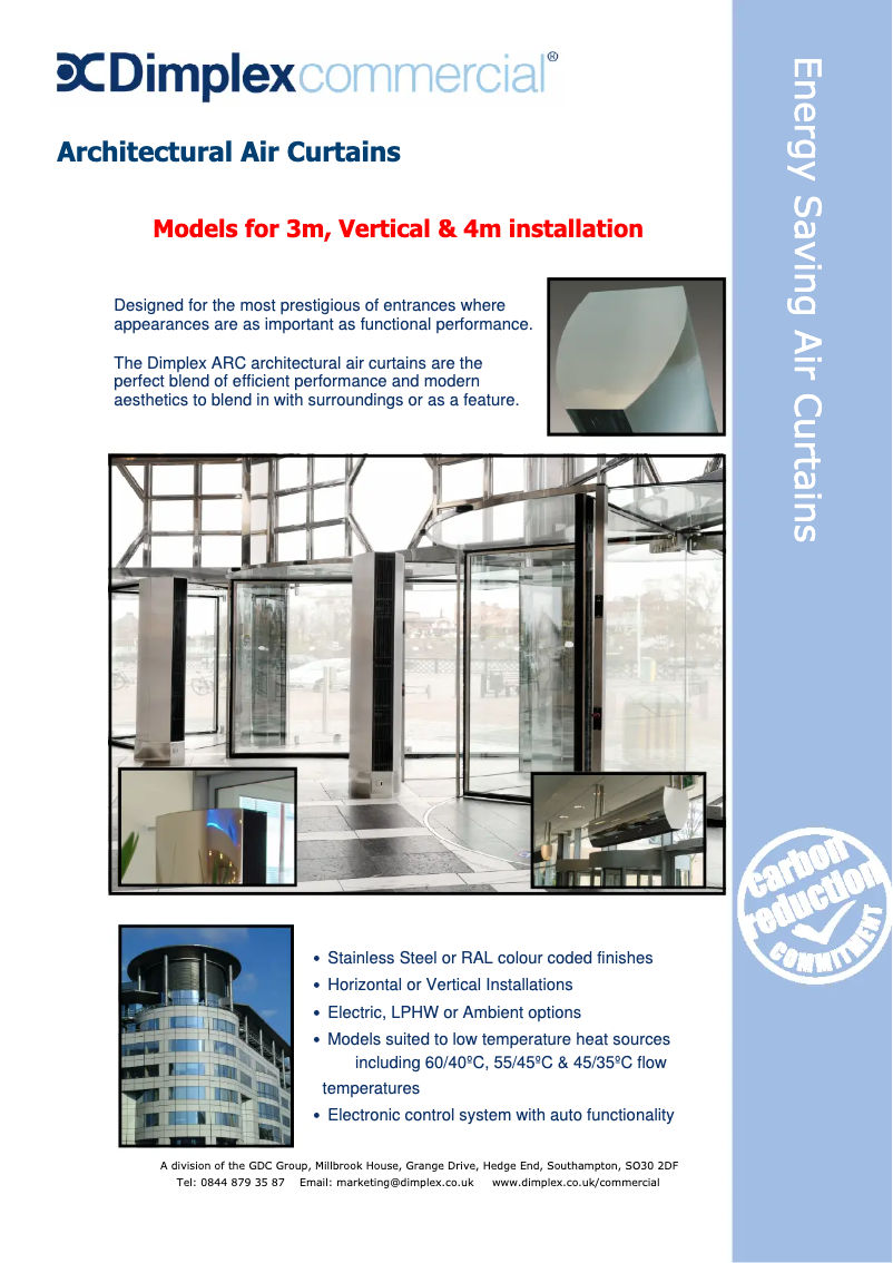 Page n°1 - Fiche technique Dimplex ARC15E