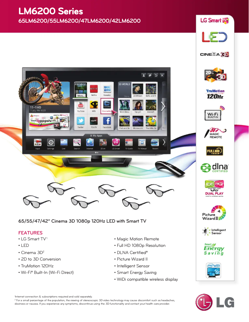 Page n°1 - Fiche technique LG 42LM6200