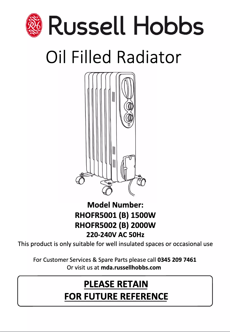 Image de la première page du manuel de l'appareil RHOFR5001