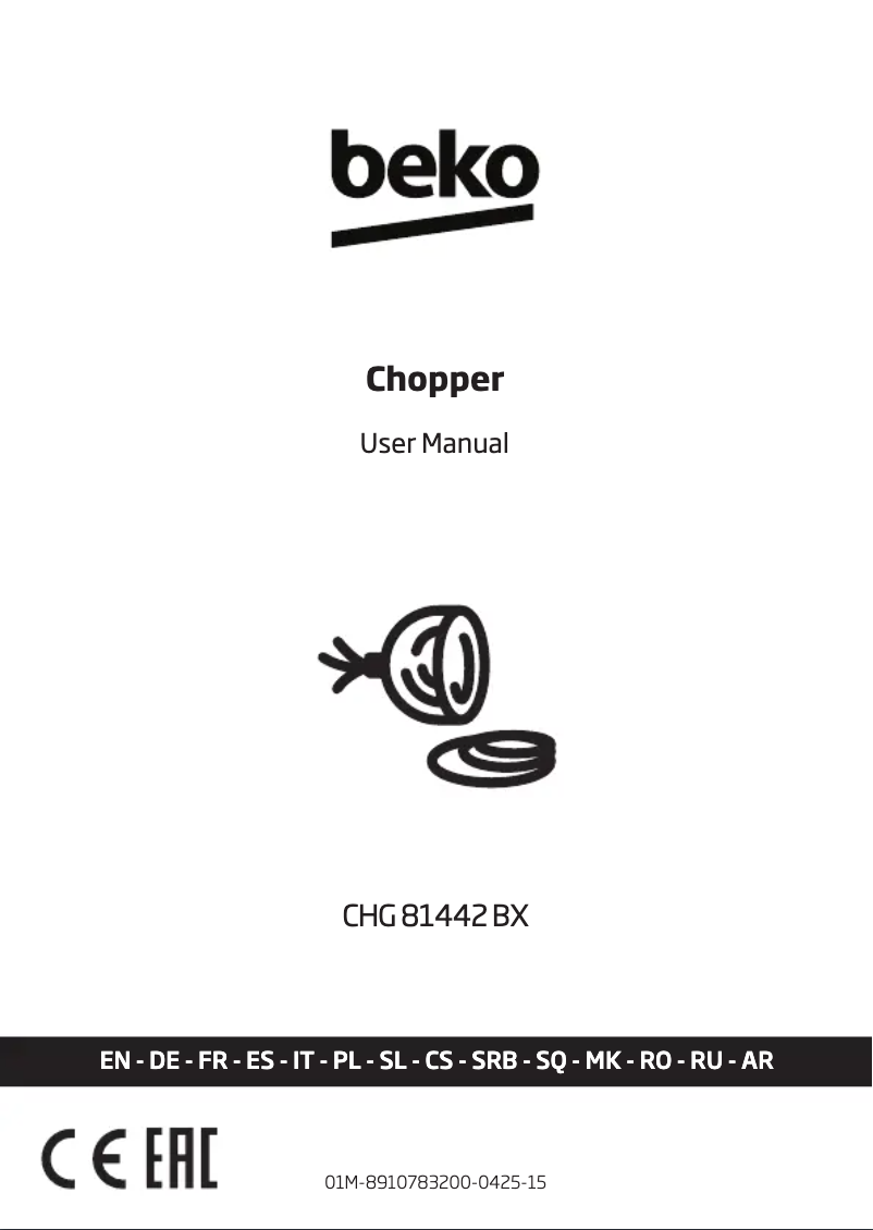 Page 1 de la notice Manuel utilisateur Beko CHG81442BX