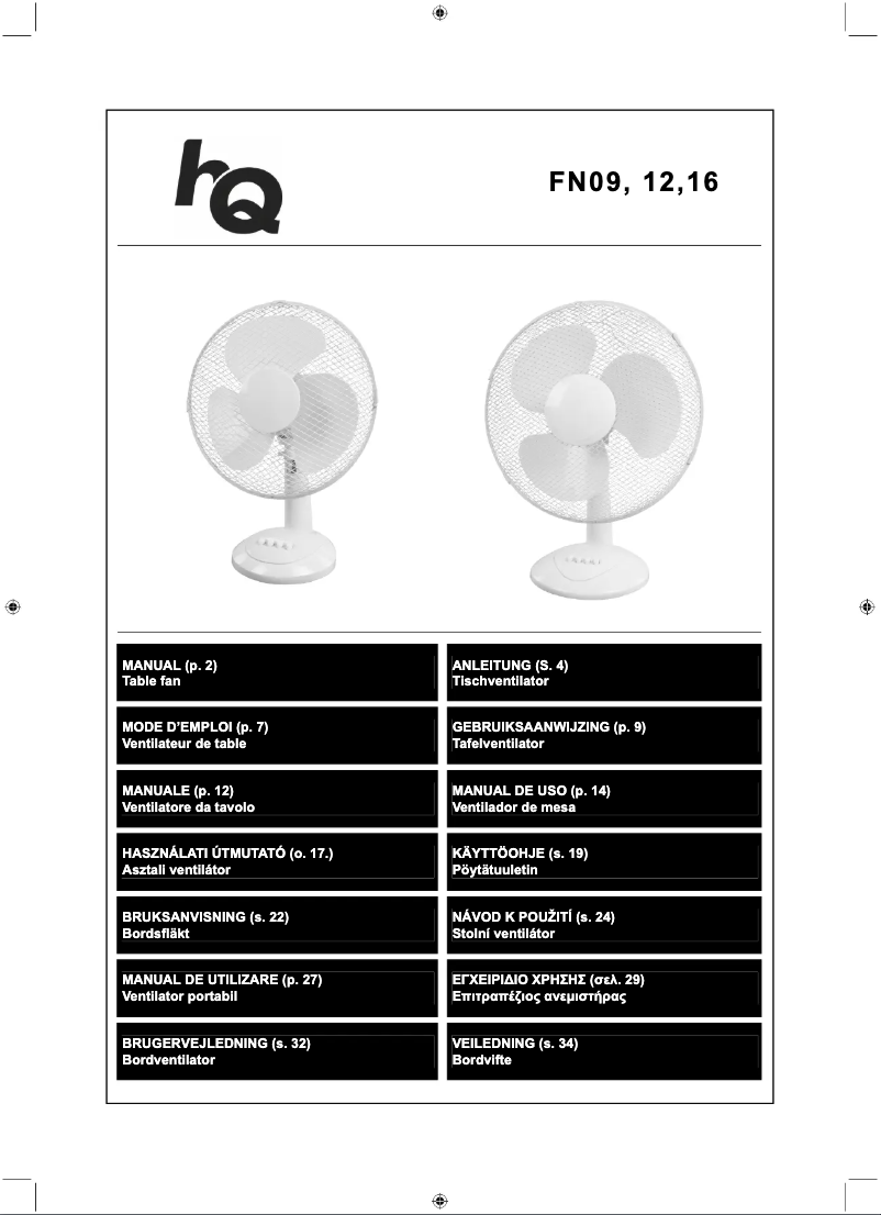 Page n°1 - Manuel utilisateur HQ FN16