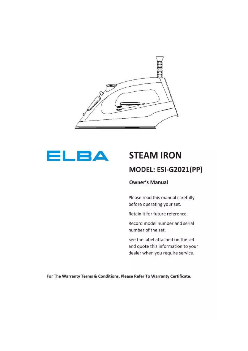 Image de la première page du manuel de l'appareil ESI-G2021(PP)