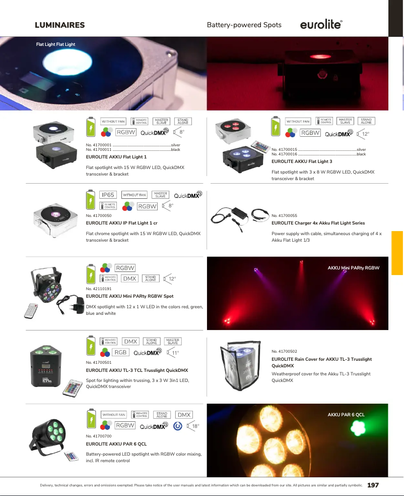 First page image of the manual for AKKU Flat Light 3