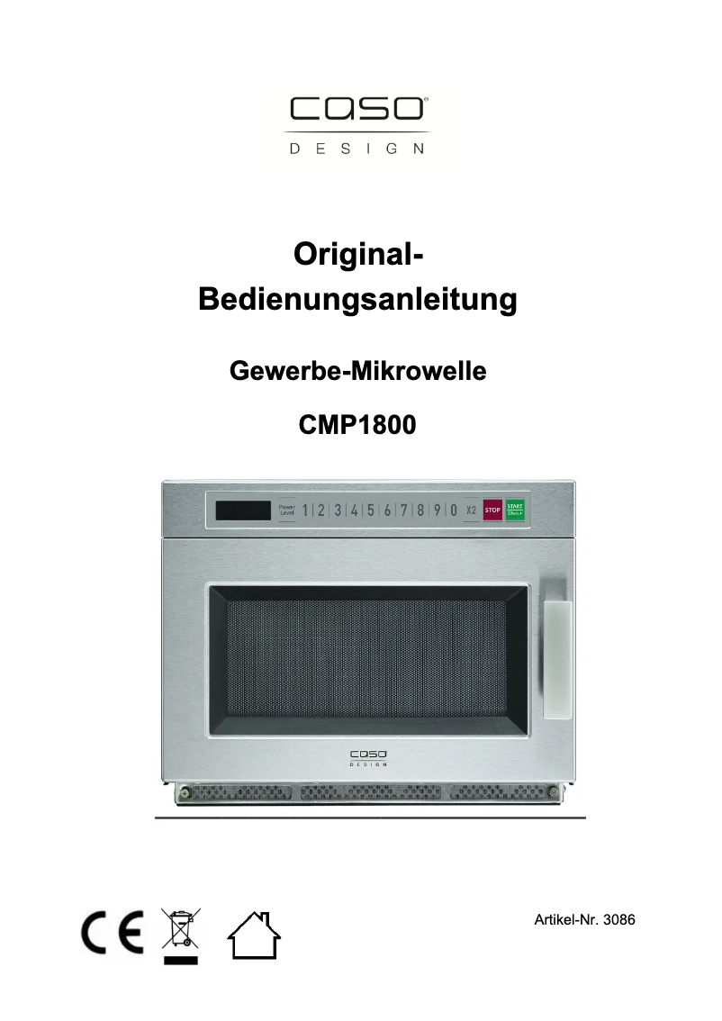 Page 1 de la notice Manuel utilisateur Caso CMP 1800