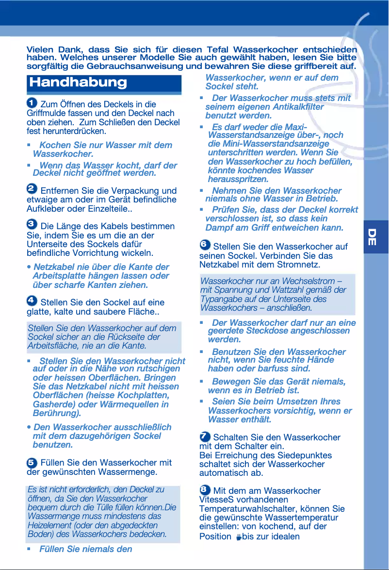 Page 1 de la notice Manuel utilisateur Tefal BE362014