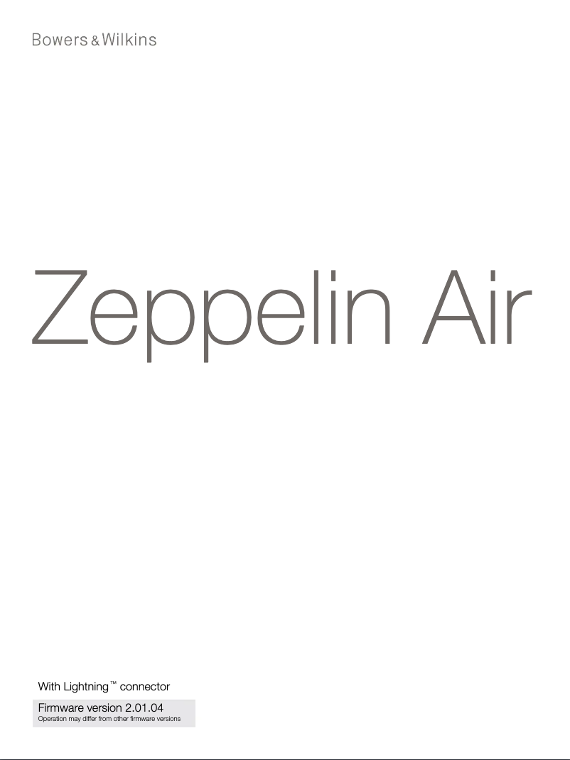 Página 1 del manual Manual de usuario Bowers & Wilkins Zeppelin Air Lightning