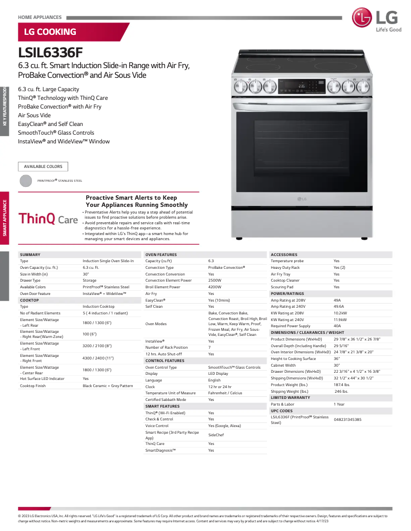 Image de la première page du manuel de l'appareil LSIL6336F