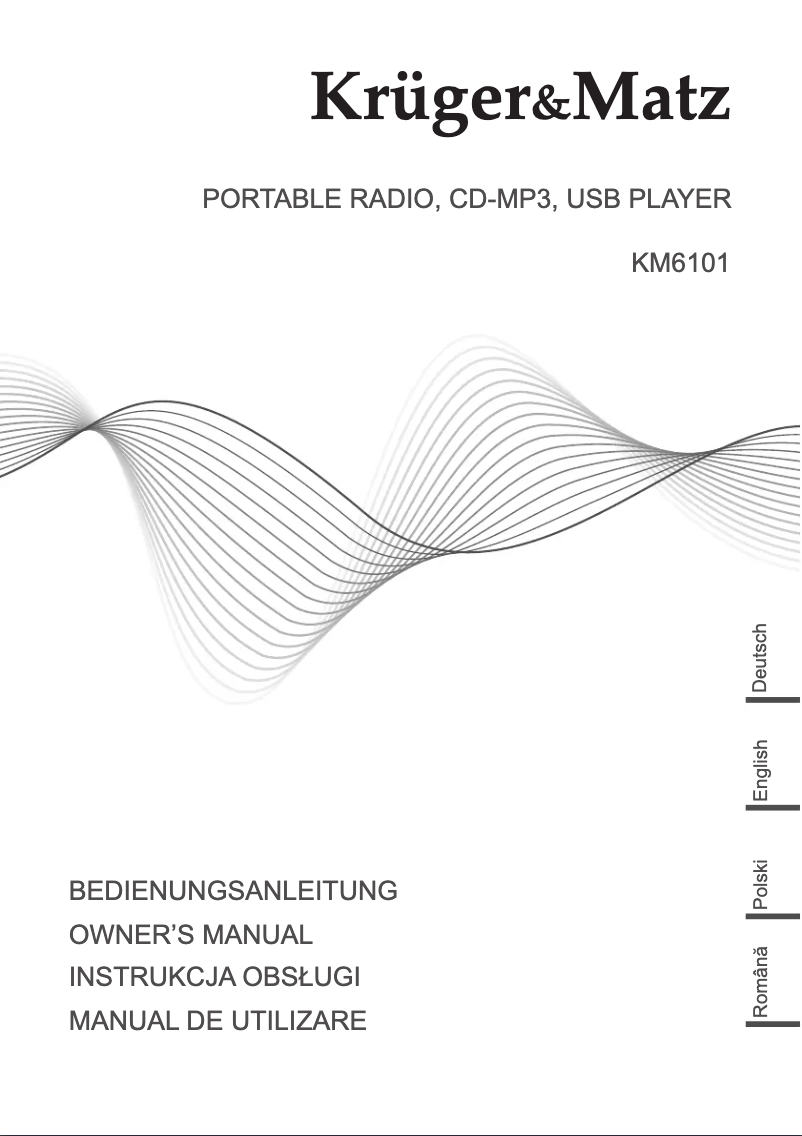 Page n°1 - Manuel utilisateur Krüger&Matz KM 6101