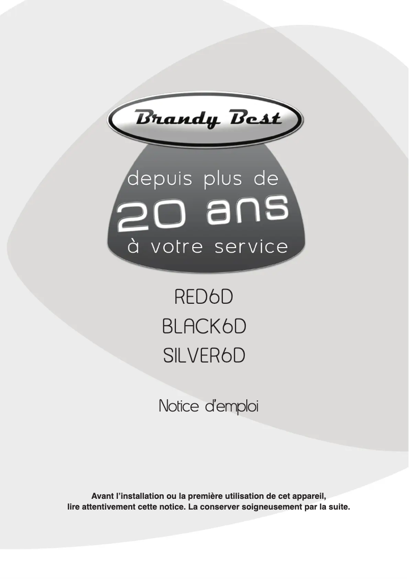 Page 1 de la notice Manuel utilisateur Brandy Best SILVER6D