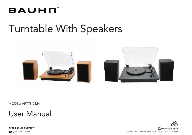 Page 1 de la notice Manuel utilisateur Bauhn ARTTS-0824