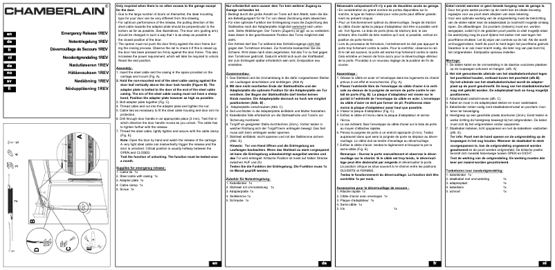 Page 1 de la notice Manuel utilisateur Chamberlain 1REV