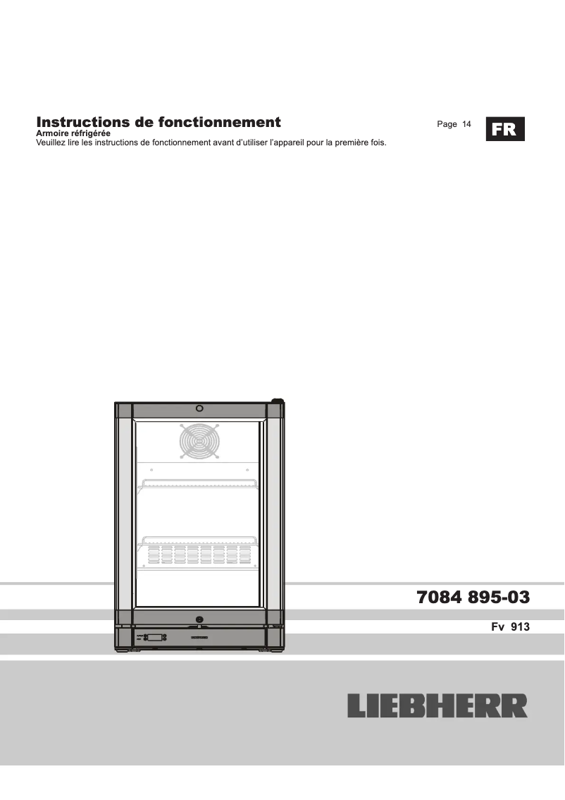 Page n°1 - Manuel utilisateur Liebherr Fv 913 Premium