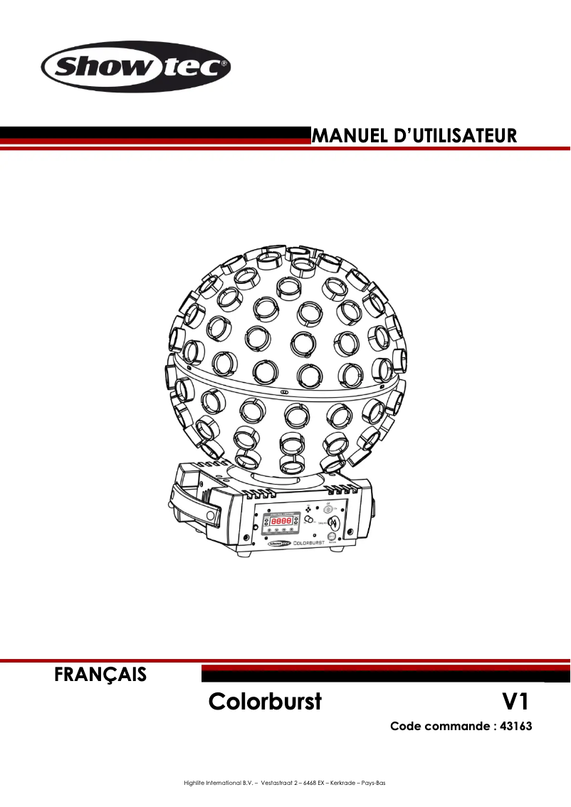 Page n°1 - Manuel utilisateur Showtec Colourburst